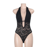 Deep V Neck See Through Bodysuit FL-ZX25063MHO