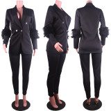 Fashion Blazer Pants Two Piece Set GNQF-S302
