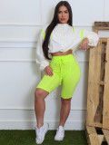 Long Sleeve Contast Color Tops Midi Pants Suit CH-25023
