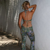 Twisted Tie Print Cami Jumpsuit FL-YL25151MHO
