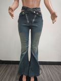 Fashion Zipper Micro Flare Jeans TK-6343