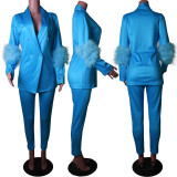 Fashion Blazer Pants Two Piece Set GNQF-S302