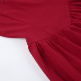 Solid Color U Neck Mini Dress FL-ZX25047PFO