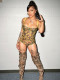 Camouflage Print Sling Bodysuit GFCF-1343