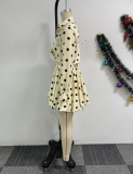 Plus Size Polka Dot Printed Puffy Skirt  Two Piece Set NY-11031