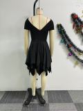 Irregular Double Layered Hem Tube Tops Mini Dress NY-11067