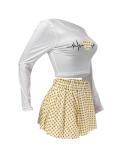 Casual Plaid Print And Pod Skirts Two-piece Set GLF-10008-1