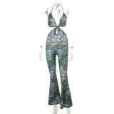 Twisted Tie Print Cami Jumpsuit FL-YL25151MHO