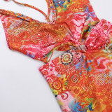 Multicolor Print Sleeveless Backless Mini Dress FL-YL25163MHO