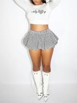 Casual Plaid Print And Pod Skirts Two-piece Set GLF-10008-1