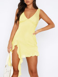 Fashion Sleeveless V Neck Mini Dress GLF-10022