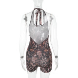 Leopard Print V Neck Romper FL-YL25066MHO