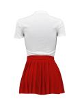 Letter Print Casual Two Piece Skirts Set GLF-10026