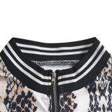 Snake Print Threaded Cardigan + Shorts Set HMS-5589
