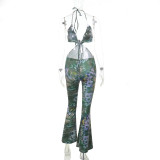 Twisted Tie Print Cami Jumpsuit FL-YL25151MHO