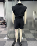 Plus Size Casual Loose Sleeveless Denim Romper NY-5018