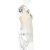 Sexy Halterneck Mesh Tank Tops FL-JY25013PFO