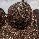 Sexy Tube Tops Sequin Sling Corset GPBY-6345