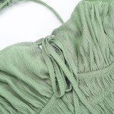 Sexy Backless Tie Up Solid Midi Dress FL-JY25202PFO