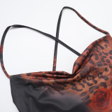 Leopard Print Contrast Color Backless Maxi Dress FL-WQ25100PFO