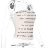 Letter Print Off Shoulder Wrap Chest Tops FL-WQ25053MHO