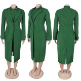 Plus Size Lapel Split Blazer Vest Dress Two Piece Set NY-3370