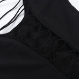 V-neck Crossover Hollow Out Wrap Tops FL-WQ25103MHO