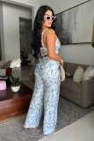 Sexy Sleeveless Print Loose Two Piece Pants Set GDIM-2520