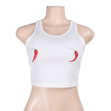 Sleeveless Print Solid Color Tank Tops FL-YJ25044MHO
