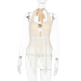 Sexy Halterneck Mesh Tank Tops FL-JY25013PFO