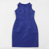 Plus Size Lapel Split Blazer Vest Dress Two Piece Set NY-3370