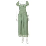 Sexy Backless Tie Up Solid Midi Dress FL-JY25202PFO