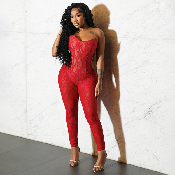 Sexy Lace See Through Two Piece Pants Set GDSF-D25ST124