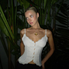 Lace Solid Color Sexy Sling Tank Tops FL-YL24622PFO