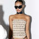 Letter Print Off Shoulder Wrap Chest Tops FL-WQ25053MHO