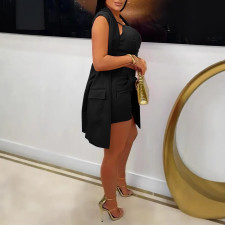 Plus Size Vest Lapel Blazer Cardigan Denim Three Piece Set NY-3538