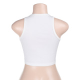 Sleeveless Print Solid Color Tank Tops FL-YJ25044MHO
