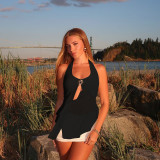 Sexy Halterneck Mesh Tank Tops FL-JY25013PFO