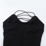 V-neck Crossover Hollow Out Wrap Tops FL-WQ25103MHO
