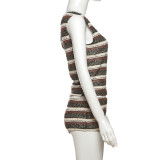 Slash Shoulder Stripe Two Piece Shorts Set XEF-K25S71121