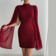 Hot Drill Patchwork Petal Sleeve Mini Dress GFRT-60001DBL