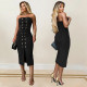Sexy Solid Tub Top And Split Long Skirt 2 Piece Set BY-7321