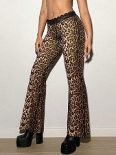 Lace Print Leopard Flare Pants GFRT-060019PBL