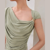 Solid Color Slash Neck Sleeveless Tops XEF-K25L69818