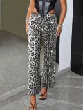 Leopard Print Sequin Straight Pants GFRT-060014PBL