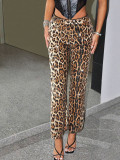 Leopard Print Sequin Straight Pants GFRT-060014PBL