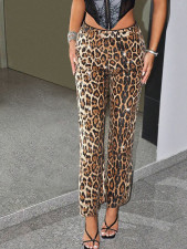Leopard Print Sequin Straight Pants GFRT-060014PBL