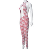 Sexy Print Tie Up Lace Backless Jumpsuit GFRT-041841JBG