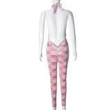 Sexy Print Tie Up Lace Backless Jumpsuit GFRT-041841JBG
