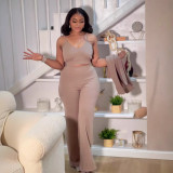 Plus Size Pearl Lapel Blazer Three Piece Pants Set NY-3613